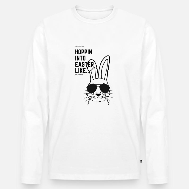 Hoppin' into Easter Like... - Männer Premium Bio Langarmshirt - Weiß