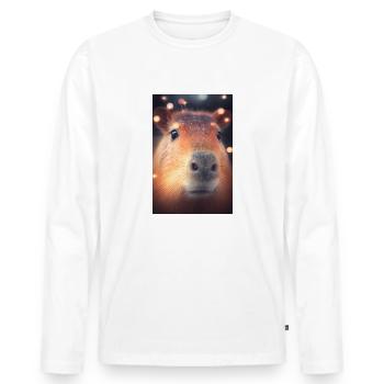Capybara Wasserschwein Nagetier Tier Lighting - Männer Premium Bio Langarmshirt - Weiß - Vorne - Nico (187cm)