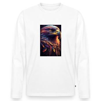 Eagle Animal Eagle Bald Eagle Colorful - Men's Premium Organic Long Sleeve Shirt - white - Front - Nico (187cm)