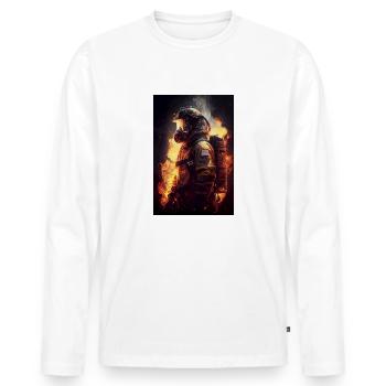 Firefighter Firefighters - Men's Premium Organic Long Sleeve Shirt - white - Front - Nico (187cm)