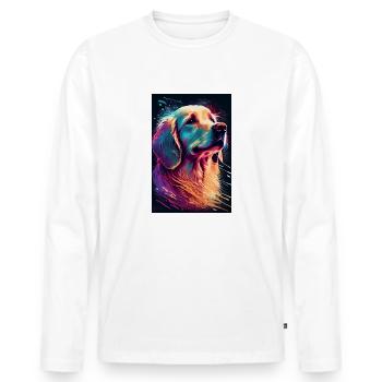 Couleurs du chien Golden Retriever - T-shirt manches longues Premium bio Homme - blanc - Devant - Nico (187cm)