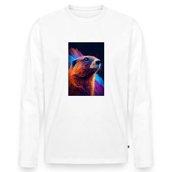 Marmot Rodent Ground Squirrel Marmot Animal - Men's Premium Organic Long Sleeve Shirt - white - Front - Nico (187cm)
