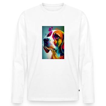 Beagle Dog Coloré - T-shirt manches longues Premium bio Homme - blanc - Devant - Nico (187cm)