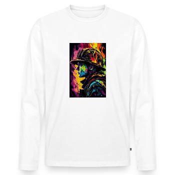 Feuerwehrmann Colorful - Männer Premium Bio Langarmshirt - Weiß - Vorne - Nico (187cm)