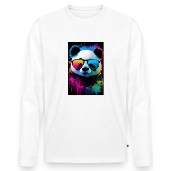Panda Ours Panda Animal Pandas Animal PopArt - T-shirt manches longues Premium bio Homme - blanc - Devant - Nico (187cm)
