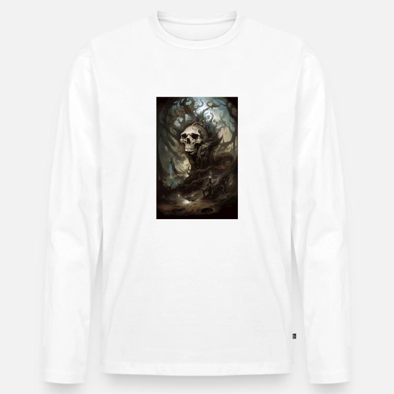 Unter der Erde 3 - Männer Premium Bio Langarmshirt - Weiß