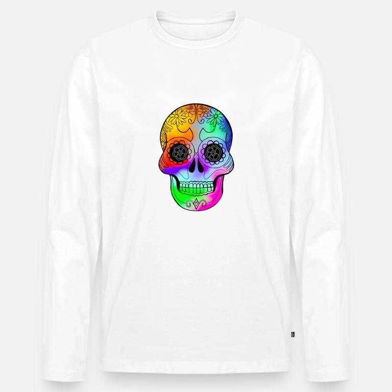 Einheits-Schädel - Männer Premium Bio Langarmshirt - Weiß