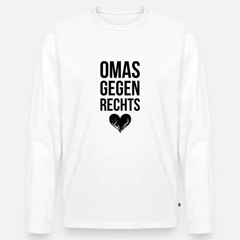 OMAS GEGEN RECHTS mit Herz - Männer Premium Bio Langarmshirt - Weiß