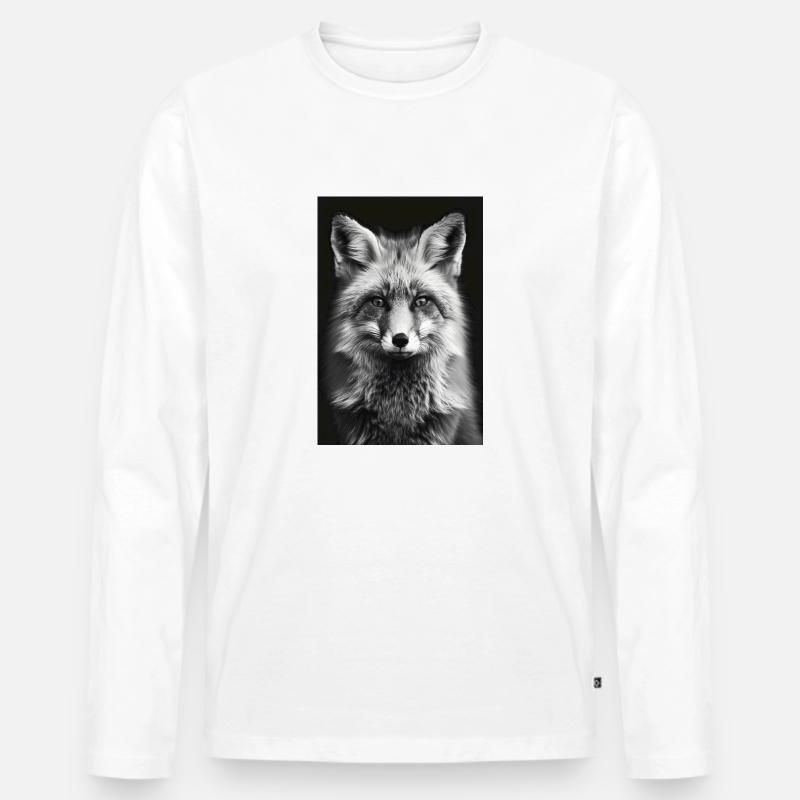 Fuchs - Männer Premium Bio Langarmshirt - Weiß
