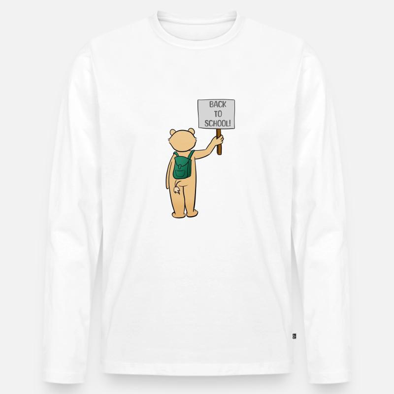 Back to School - Männer Premium Bio Langarmshirt - Weiß