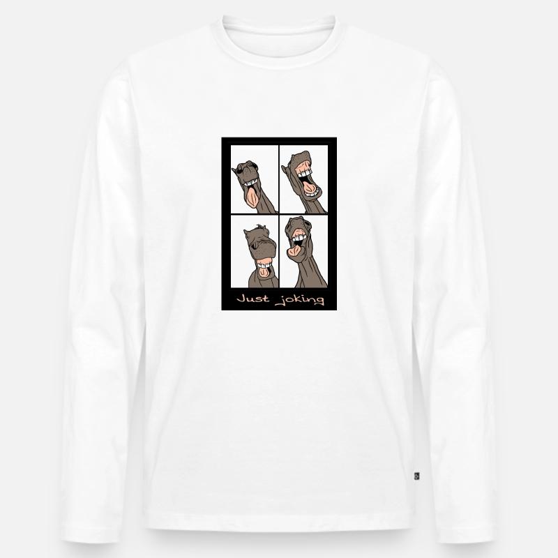 "Just joking" - Männer Premium Bio Langarmshirt - Weiß