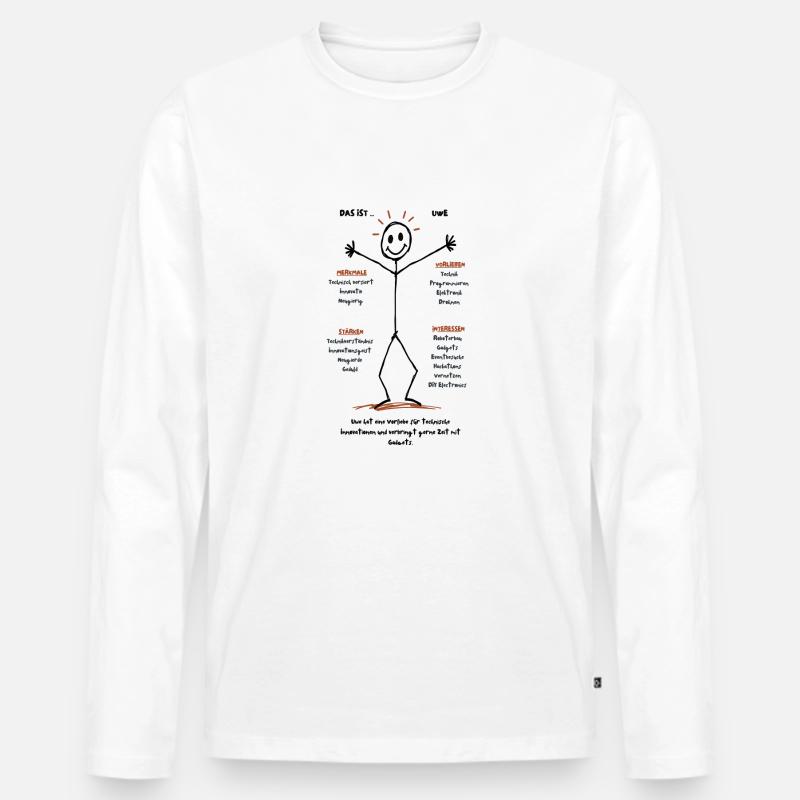 Das ist Uwe Technikenthusiast - Männer Premium Bio Langarmshirt - Weiß