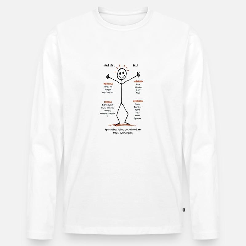 Visionary Elli - Männer Premium Bio Langarmshirt - Weiß