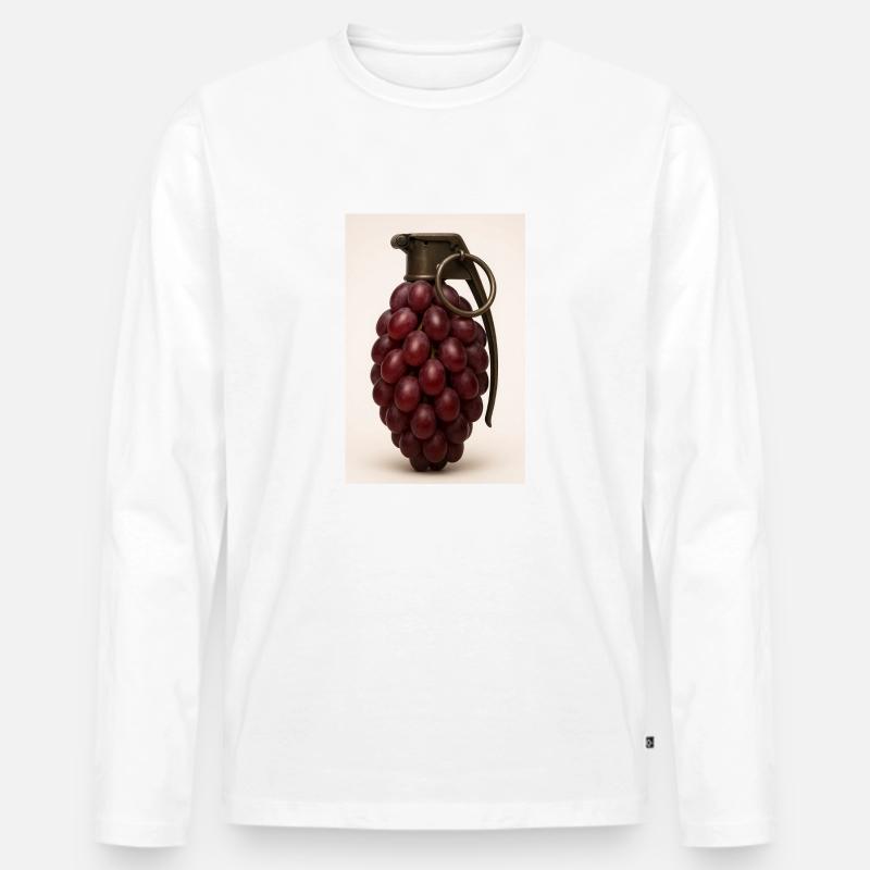 Granape - Männer Premium Bio Langarmshirt - Weiß
