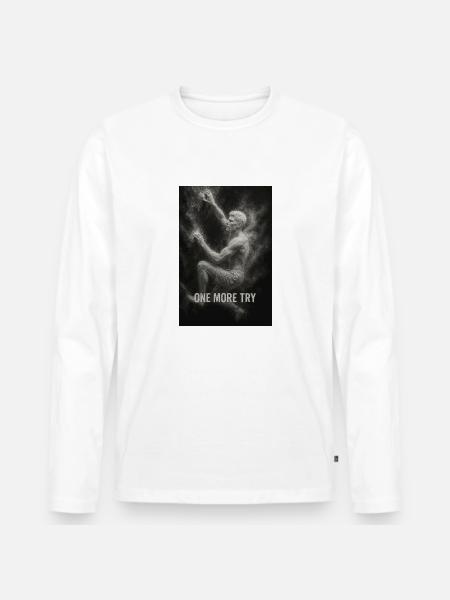 One more try. - Männer Premium Bio Langarmshirt - Weiß