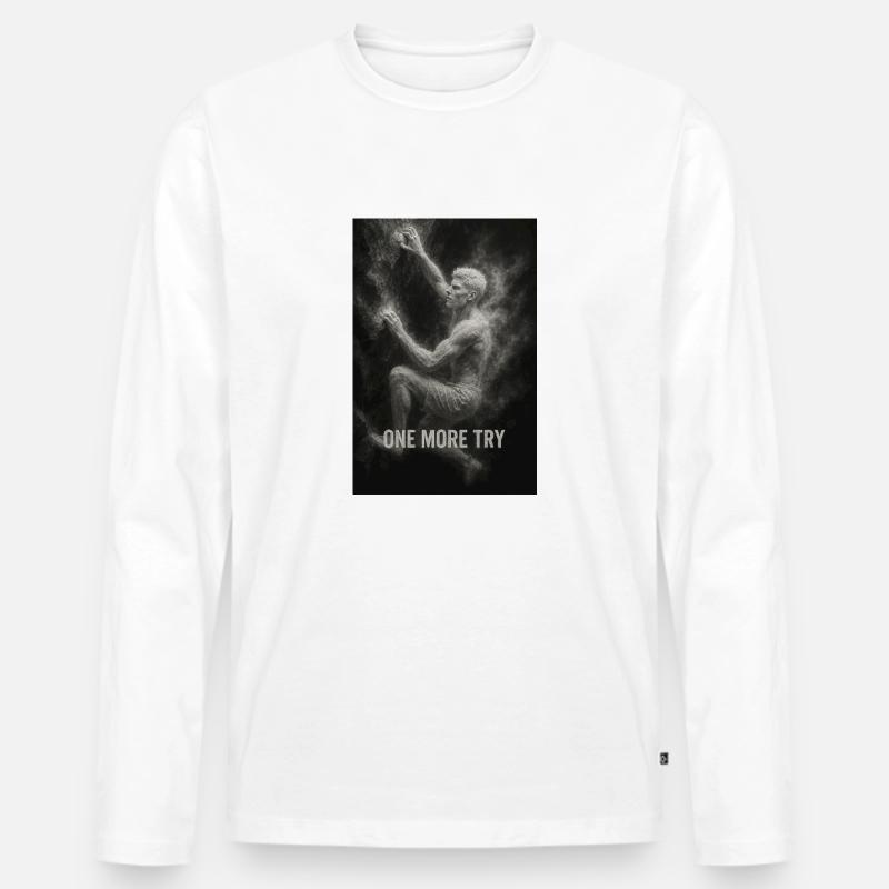 One more try. - Men's Premium Organic Long Sleeve Shirt - white