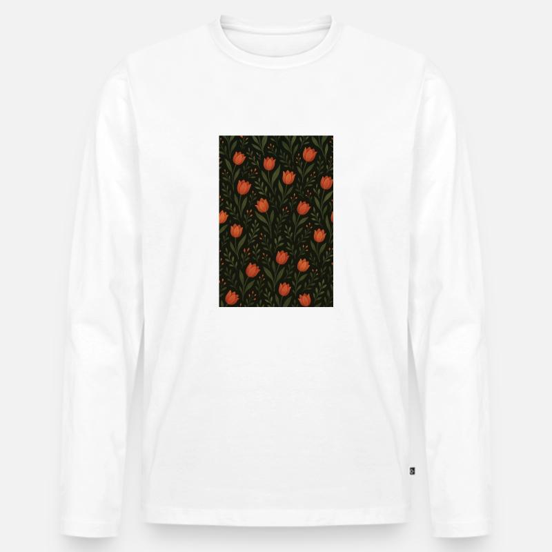 Tulip Pattern - Men's Premium Organic Long Sleeve Shirt - white