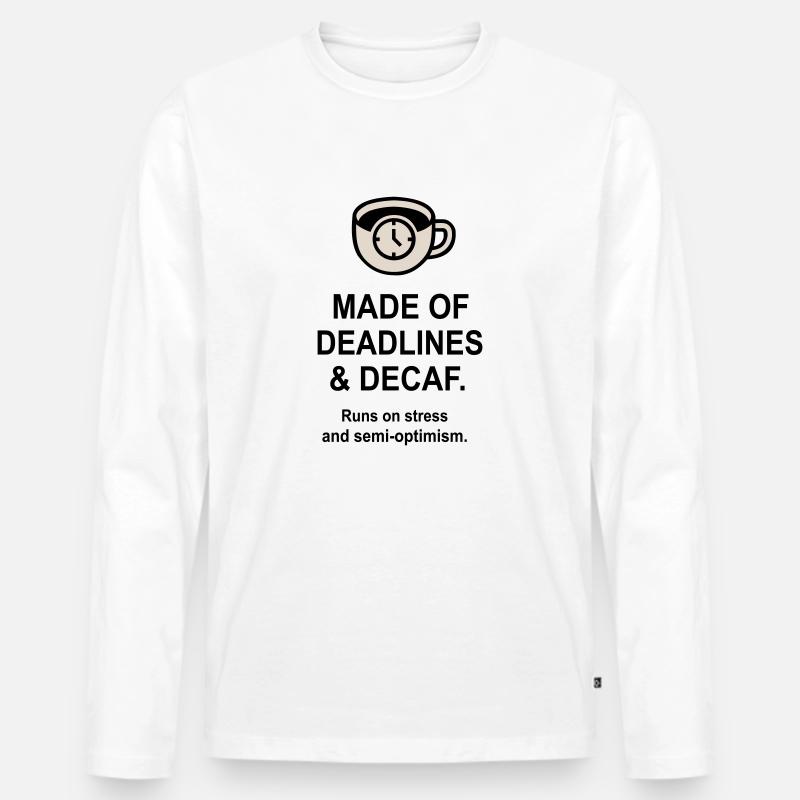 Fristen und Entkoffeinierung - Männer Premium Bio Langarmshirt - Weiß