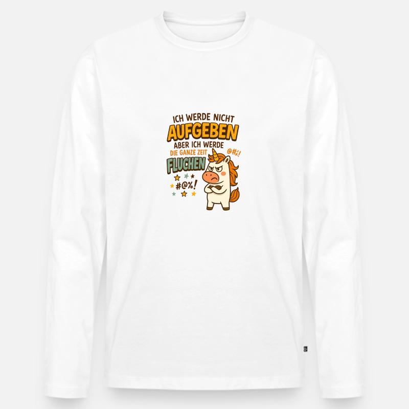 Ich werde nicht aufgeben - Männer Premium Bio Langarmshirt - Weiß