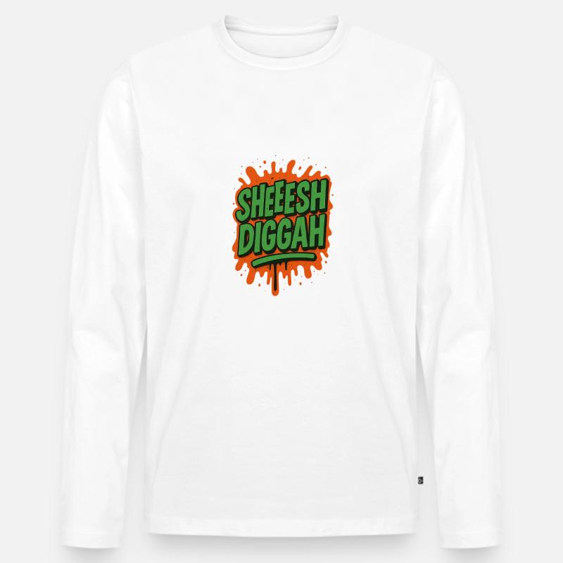 Digga Jugendsprache Graffiti - Männer Premium Bio Langarmshirt - Weiß