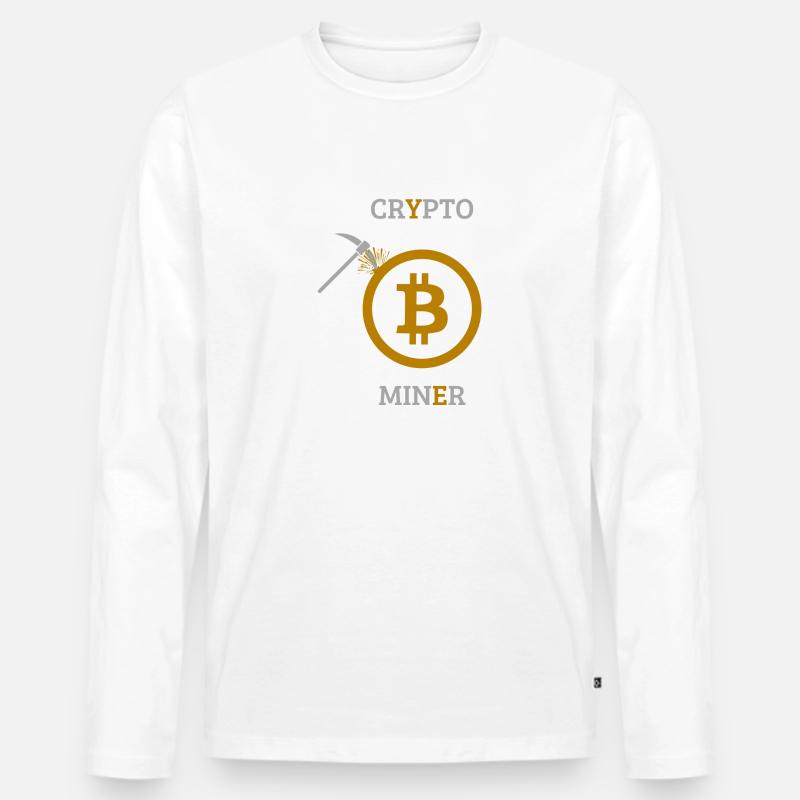 Krypto-Miner - Männer Premium Bio Langarmshirt - Weiß