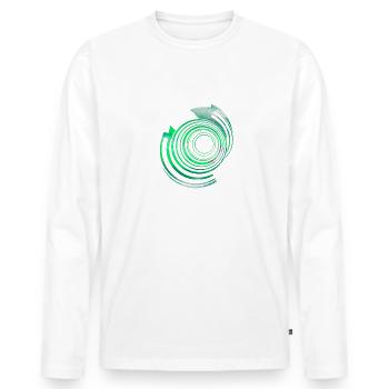 Spiral Escape green Fractal Art Mandelbrot - Men's Premium Organic Long Sleeve Shirt - white - Front - Nico (187cm)