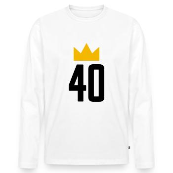 40 ans 40e anniversaire Cadeau d’anniversaire - T-shirt manches longues Premium bio Homme - blanc - Devant - Nico (187cm)