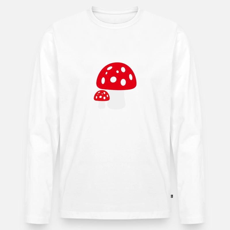 Fliegenpilz - Männer Premium Bio Langarmshirt - Weiß