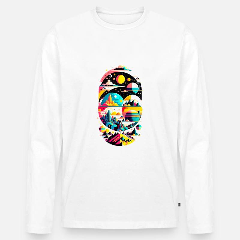 Cosmic Landscape 02 - Männer Premium Bio Langarmshirt - Weiß