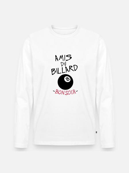 quote vänner godnatt biljard 8 bollsporter humor - Ekologisk långärmad premium-T-shirt herr - vit