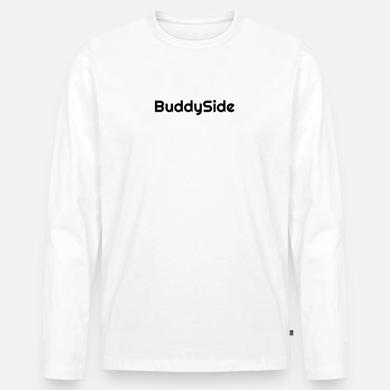 BuddySide Schriftzug Design - Männer Premium Bio Langarmshirt - Weiß