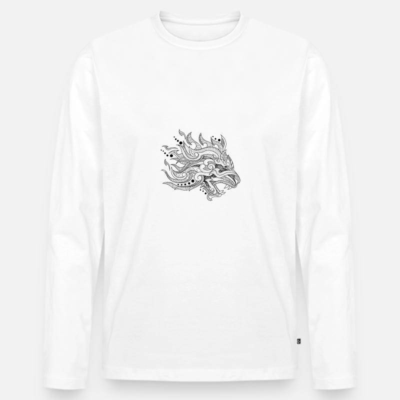 handgezeichnet drache - Männer Premium Bio Langarmshirt - Weiß