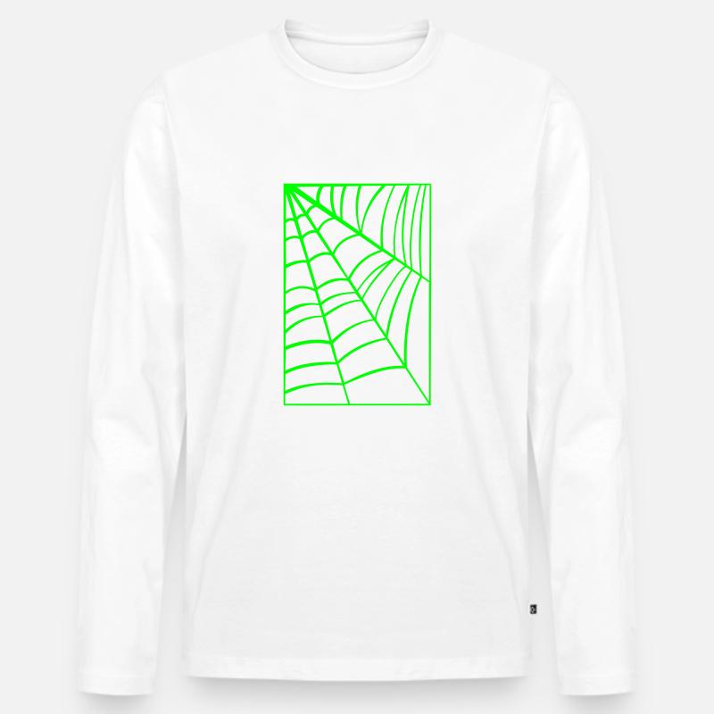 Spiderweb - Männer Premium Bio Langarmshirt - Weiß