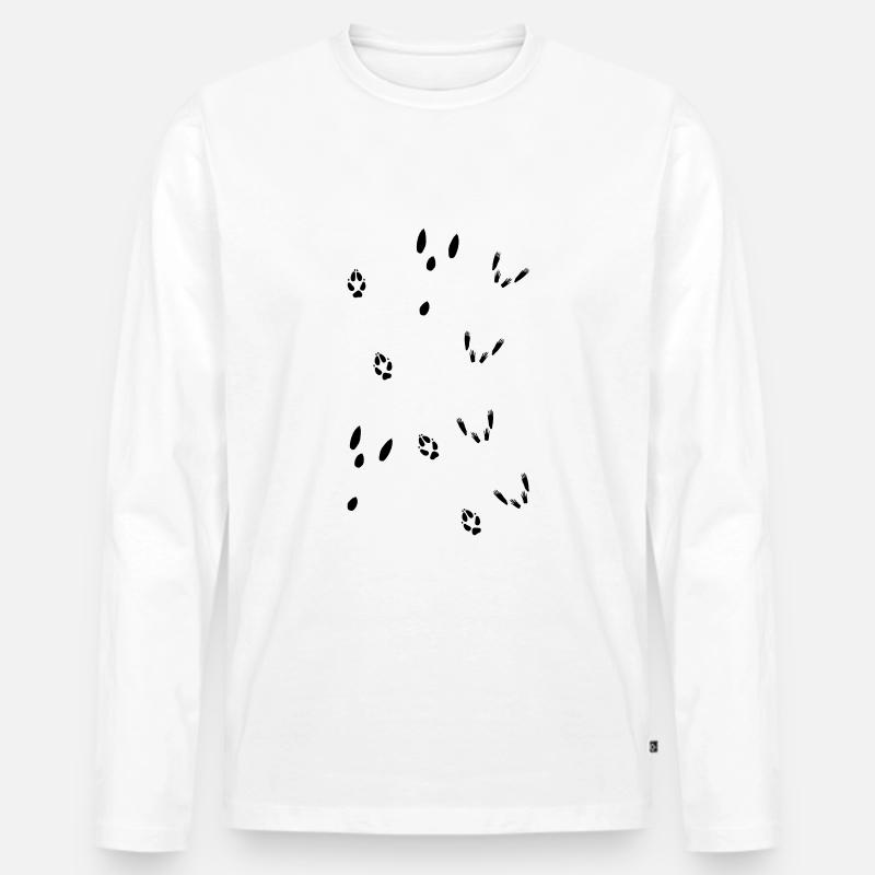 Trittsiegel Hase, Fuchs, Eichhörnchen - Männer Premium Bio Langarmshirt - undefined