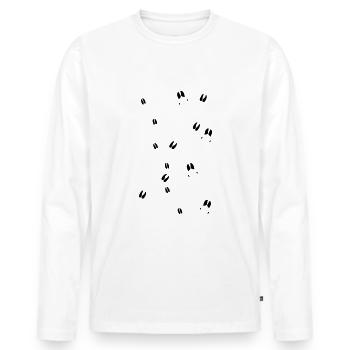 Tracks from boar, deer and mouflon - Men's Premium Organic Long Sleeve Shirt - white - Front - Nico (187cm)