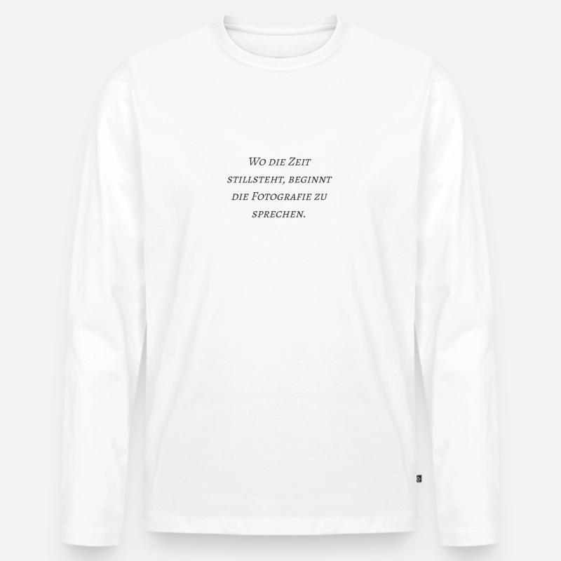 Fotografie - Männer Premium Bio Langarmshirt - Weiß