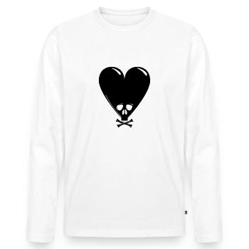 Noir Saint-Valentin - T-shirt manches longues Premium bio Homme - blanc - Devant - Nico (187cm)