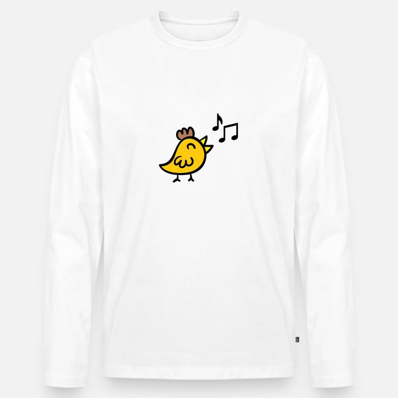 singendes küken - Männer Premium Bio Langarmshirt - Weiß