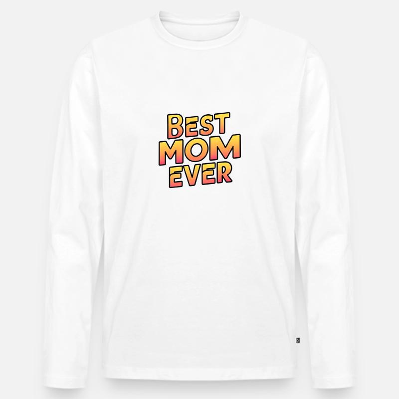 Die beste Mutter aller Zeiten - Männer Premium Bio Langarmshirt - Weiß