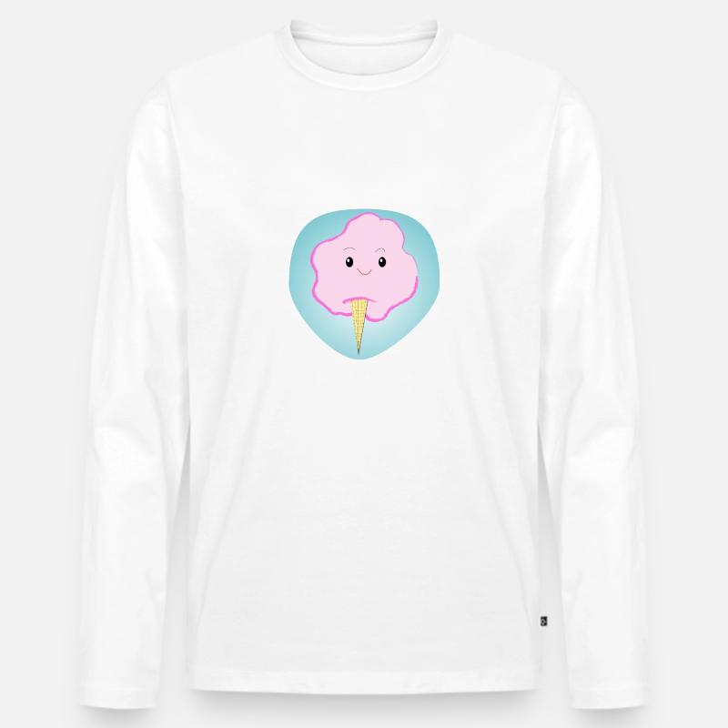 Fröhliche Zuckerwatte - Geschenk - Geschenkidee - Männer Premium Bio Langarmshirt - Weiß