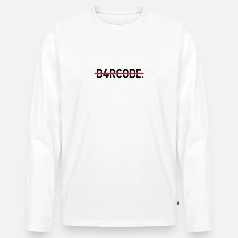 B4RCODE. Strike black - Männer Premium Bio Langarmshirt - Weiß