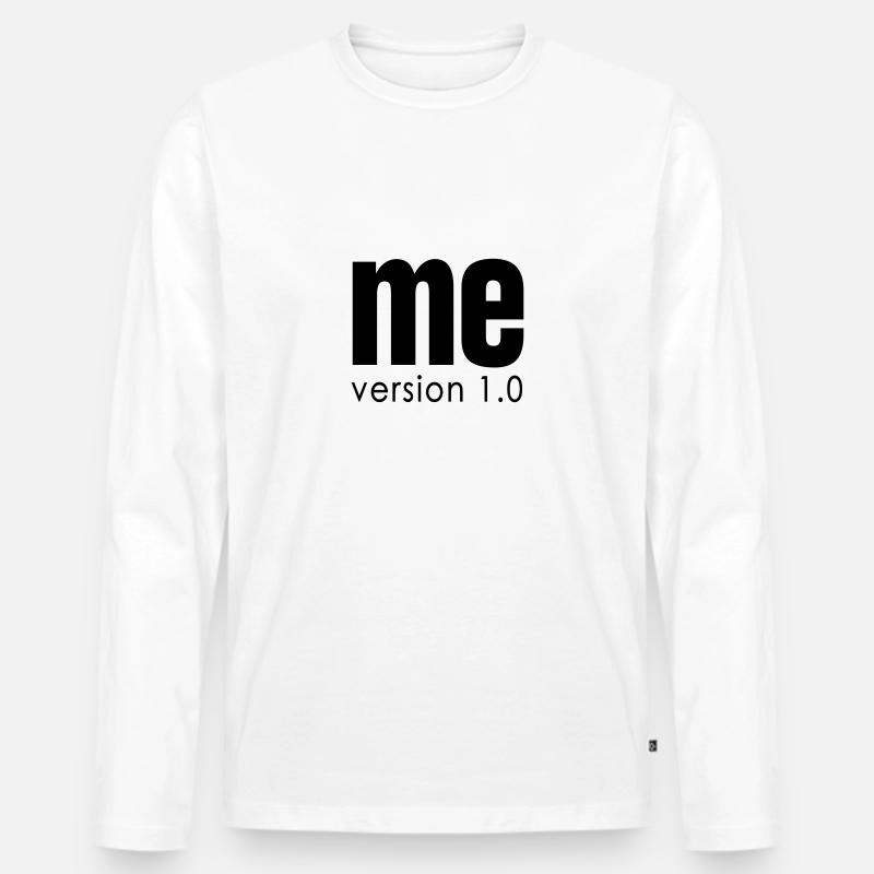 me version 1 - Männer Premium Bio Langarmshirt - Weiß