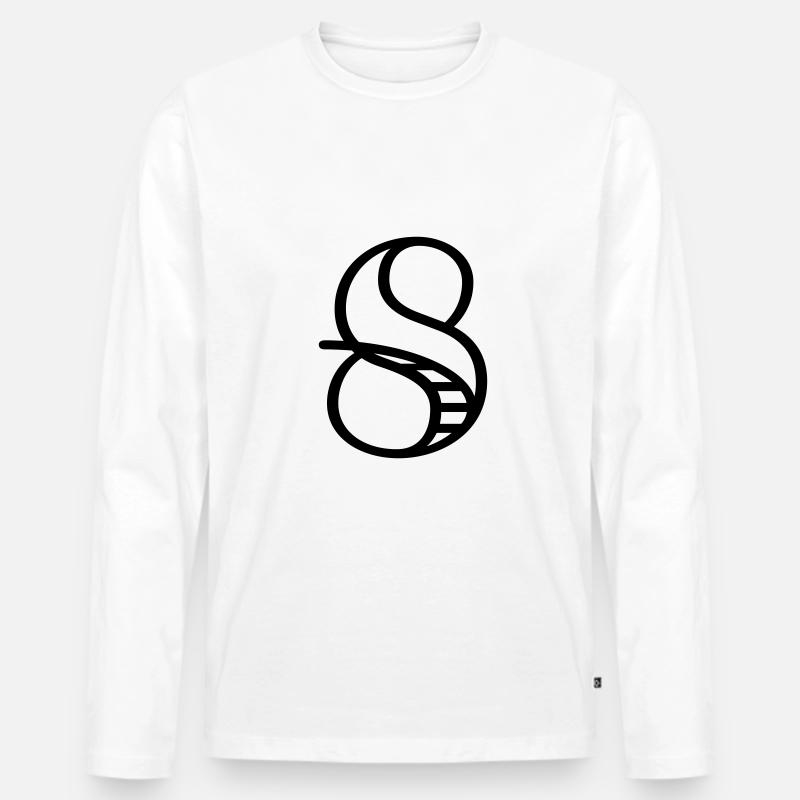 8 - Männer Premium Bio Langarmshirt - Weiß