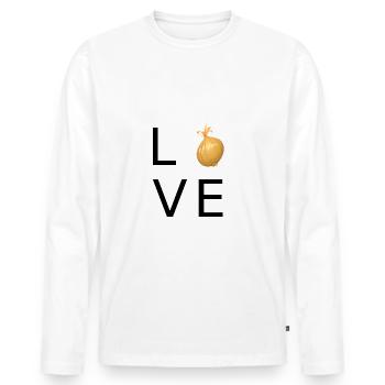 Zwiebel Liebe / Onion Love - Männer Premium Bio Langarmshirt - Weiß - Vorne - Nico (187cm)