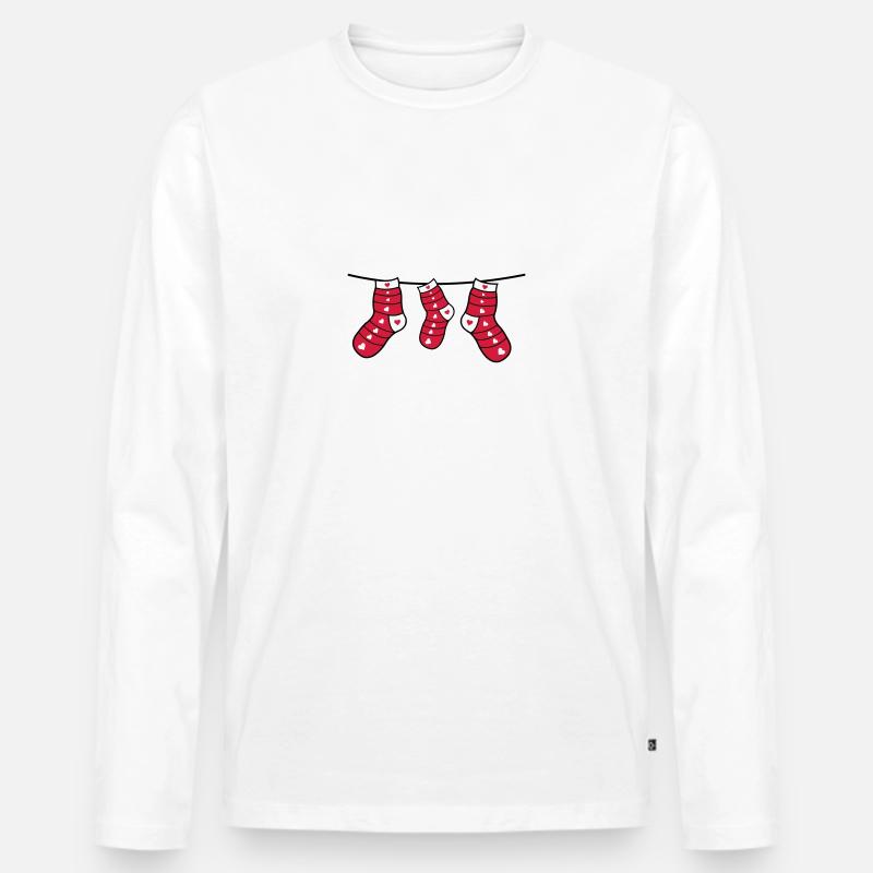 weihnachtssocken - Männer Premium Bio Langarmshirt - Weiß
