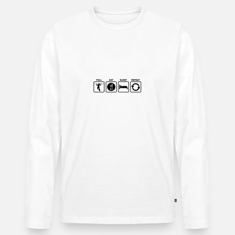 pull eat sleep repeat - Männer Premium Bio Langarmshirt - Weiß