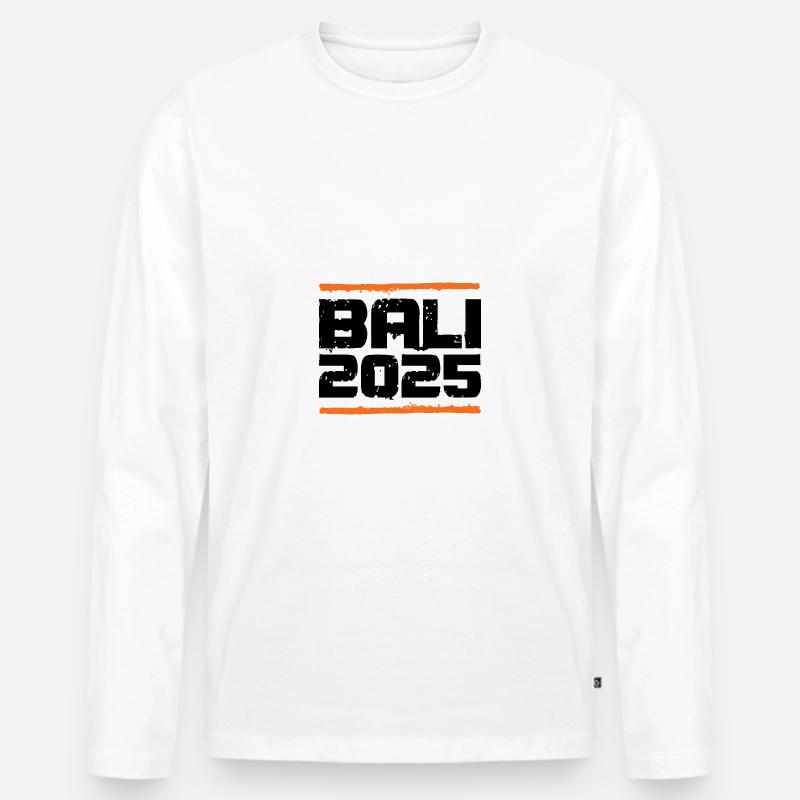 Bali 2025 Urlaub - Männer Premium Bio Langarmshirt - Weiß