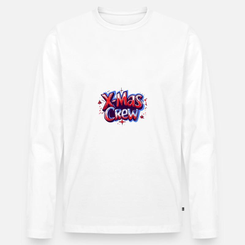 X-Mas Crew - Männer Premium Bio Langarmshirt - Weiß