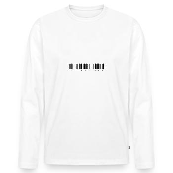 code - Männer Premium Bio Langarmshirt - Weiß - Vorne - Nico (187cm)