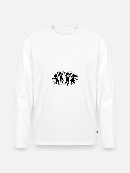 Kinder Freude Kindergarten - Männer Premium Bio Langarmshirt - Weiß